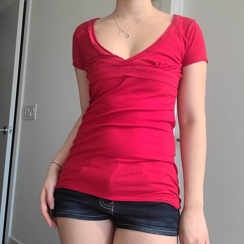 Active & Basic Red Babydoll Slim Top